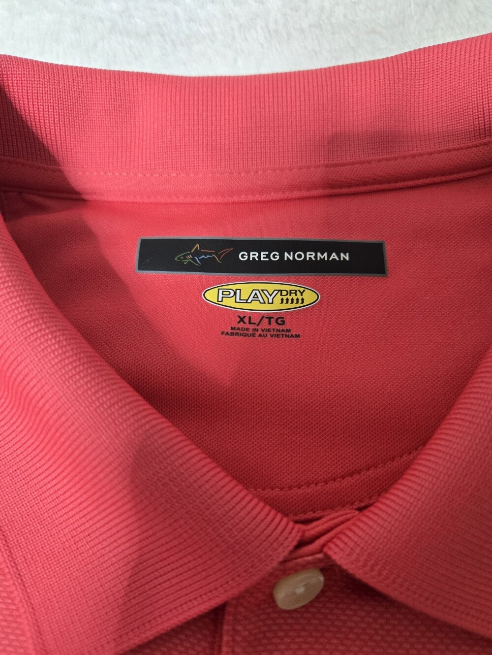 Greg Norman Collection Men's Coral-Red Polo - Picture 2 of 4